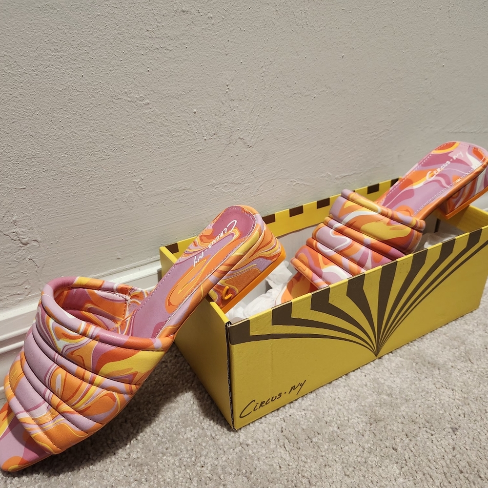 CIRCUS NEW YORK ORANGE POPSICLE SANDAL SLIDES